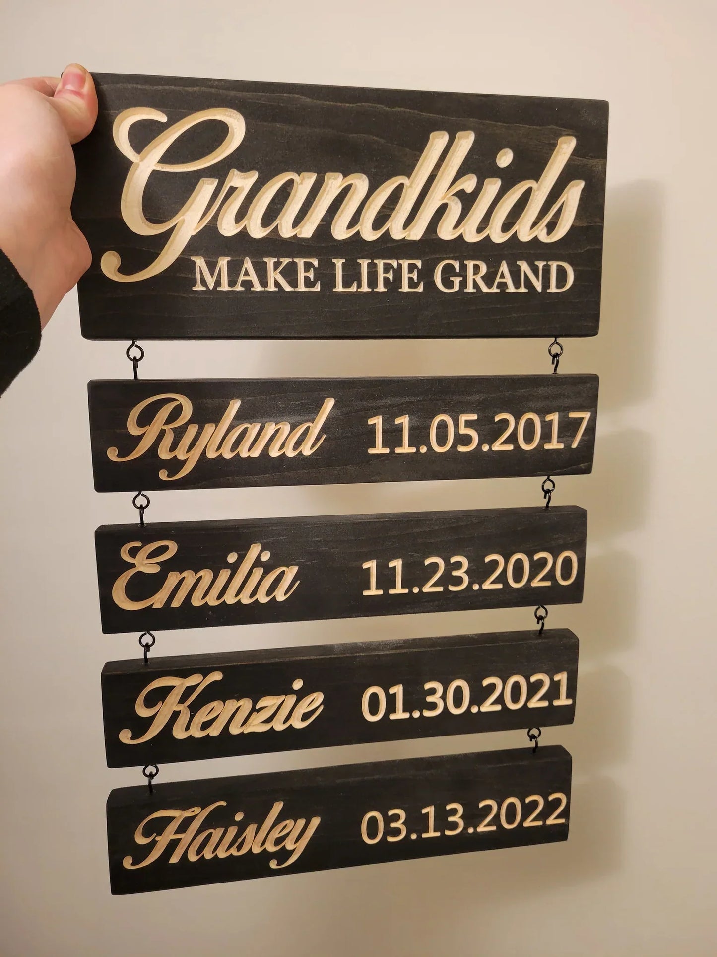 Gegraveerd Uithangbord voor Kleinkinderen - Gepersonaliseerd Familie Aandenken
