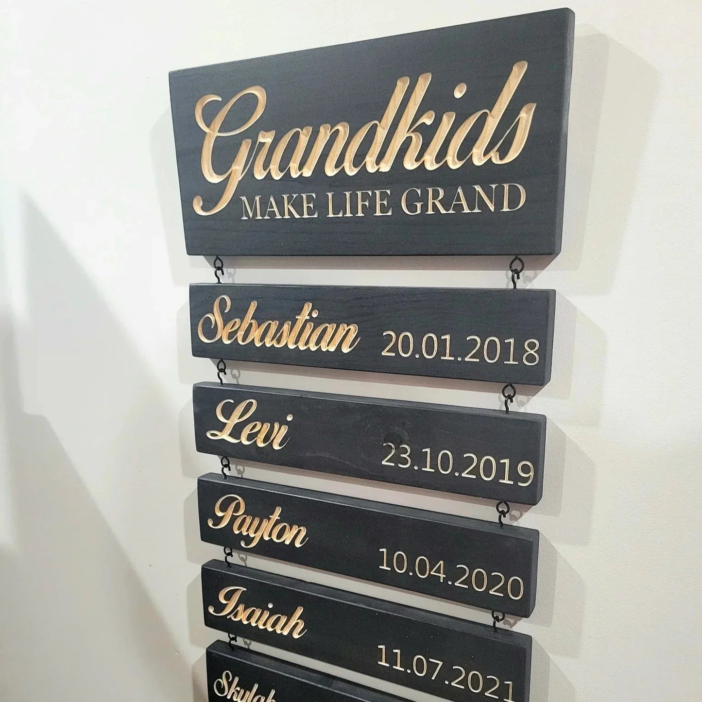 Gegraveerd Uithangbord voor Kleinkinderen - Gepersonaliseerd Familie Aandenken