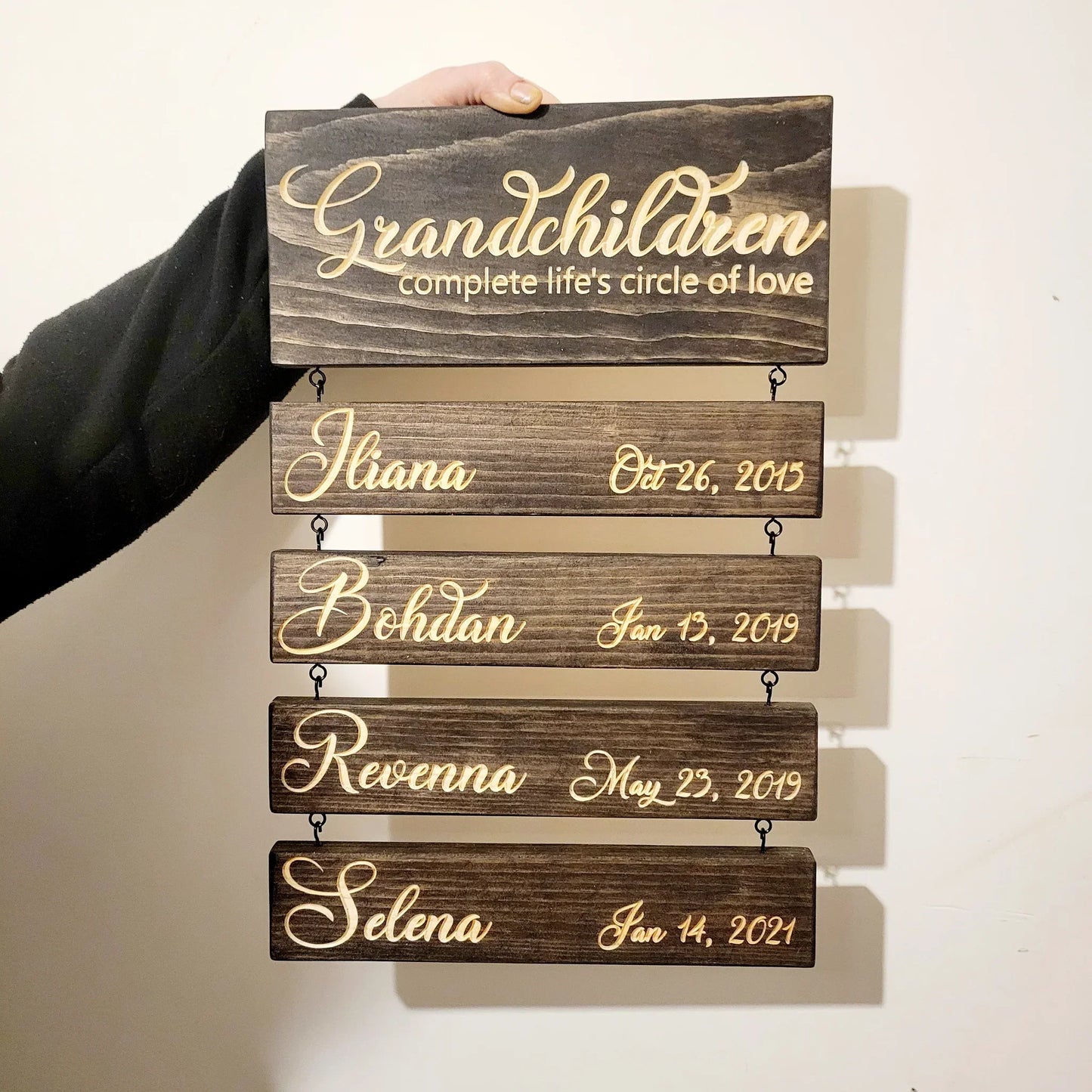 Gegraveerd Uithangbord voor Kleinkinderen - Gepersonaliseerd Familie Aandenken