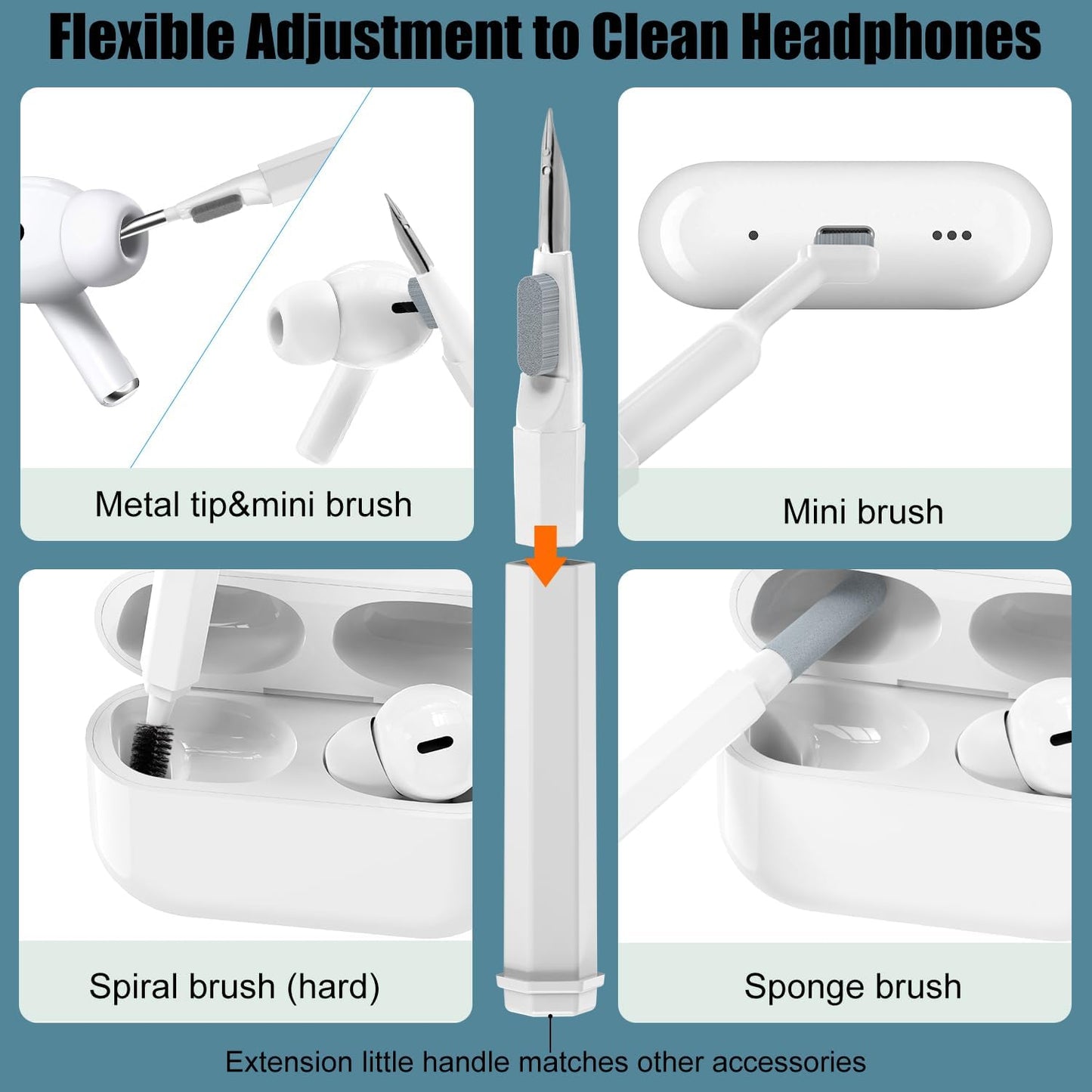 20-in-1 Toetsenbord- en Hoofdtelefoon Reinigingsset voor AirPods, Laptop, Mobiele Telefoons en Camera
