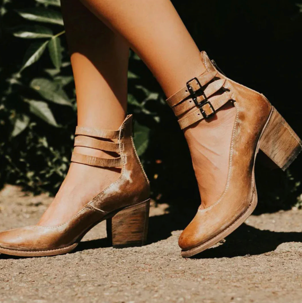 Terezia | Vintage Elegance Leren Hakken