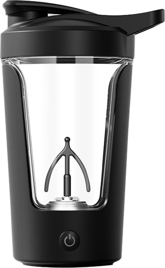 Elektrische Proteïne Shake Beker - 450 ml - Zwart - USB-C Opladen - Lekvrij Mixer