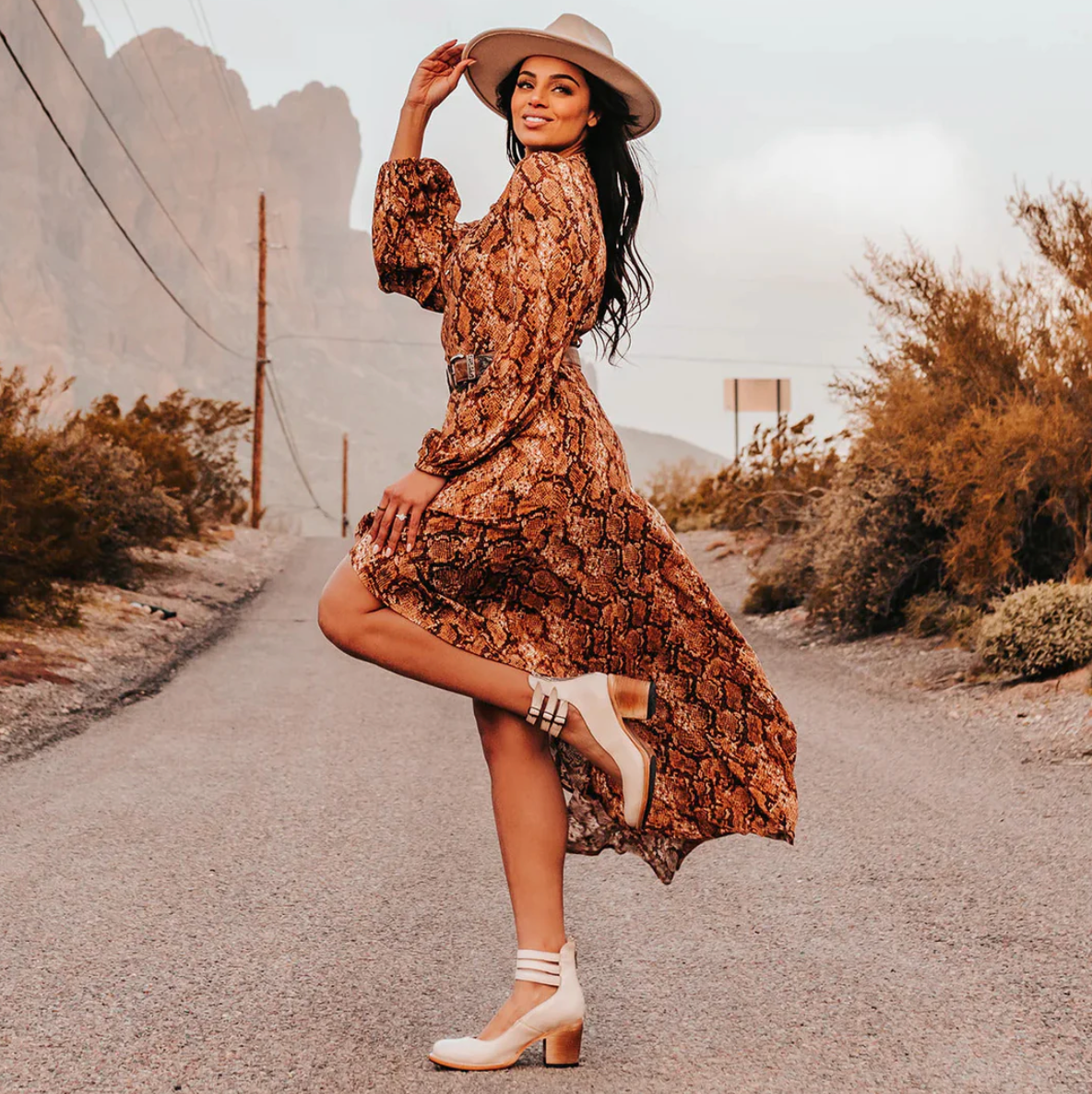 Terezia | Vintage Elegance Leren Hakken
